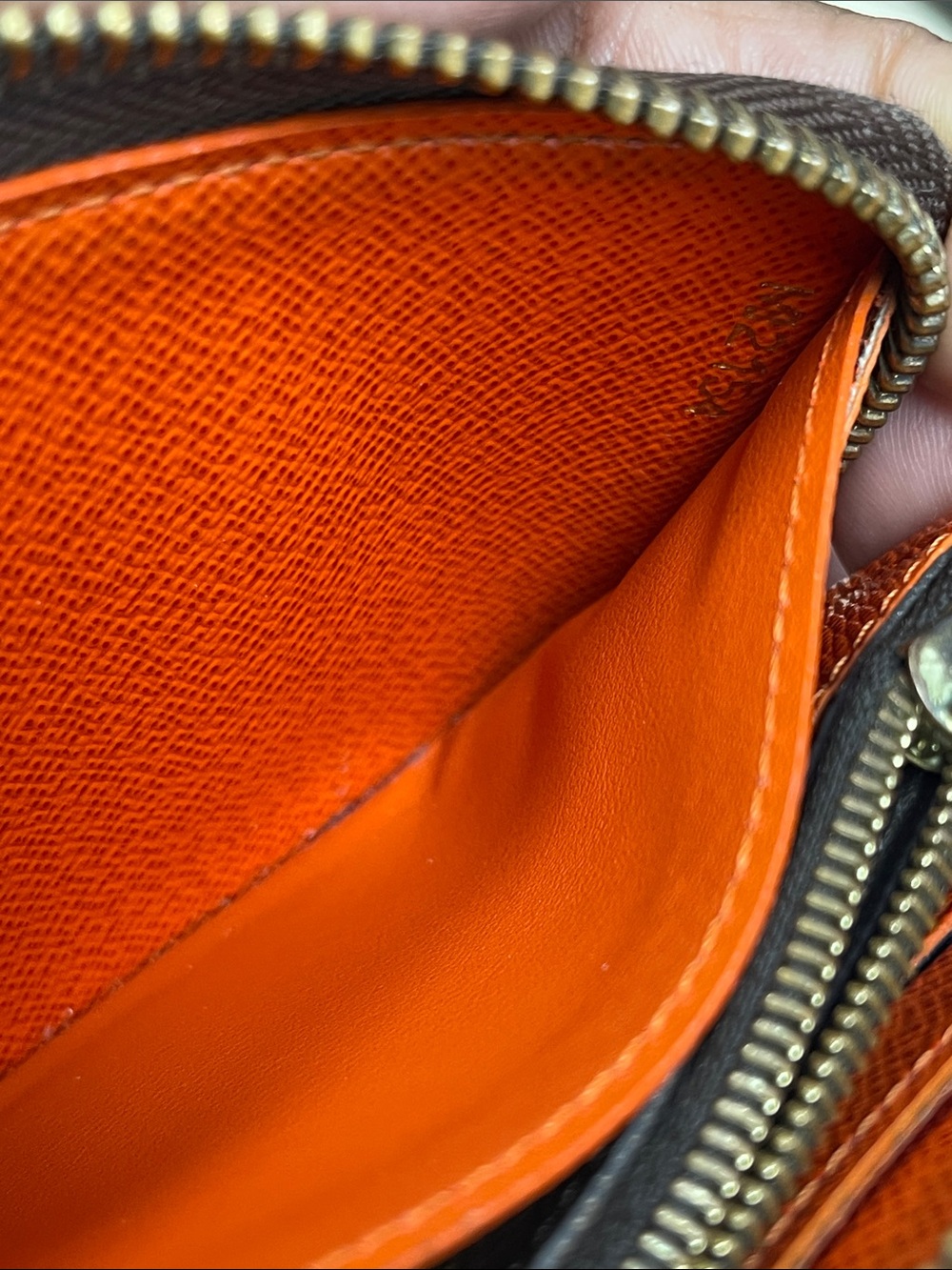 Louis Vuitton Monogram Clemence Zippy Wallet in Brown w/ Orange Interior - Picture 15 of 16